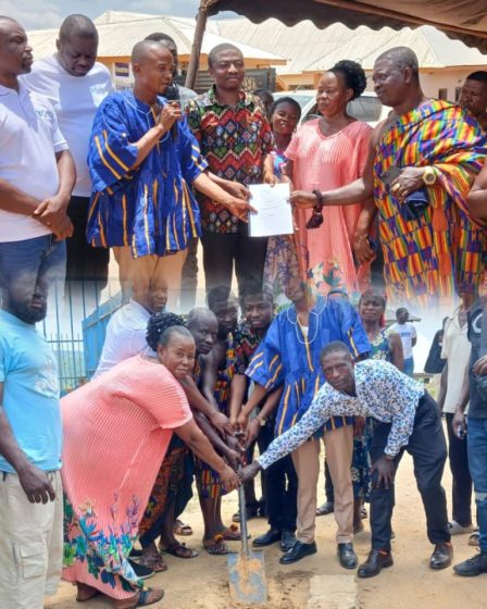 DCE for Ahafo Ano South-East Cuts Sod for 60,000-Cubic-Litre Mechanised Borehole at Ahwerewam