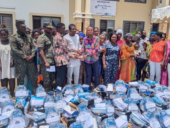 Ghana Enterprises Agency and Mastercard Foundation donates food processing equipment to beneficiaries in the District.